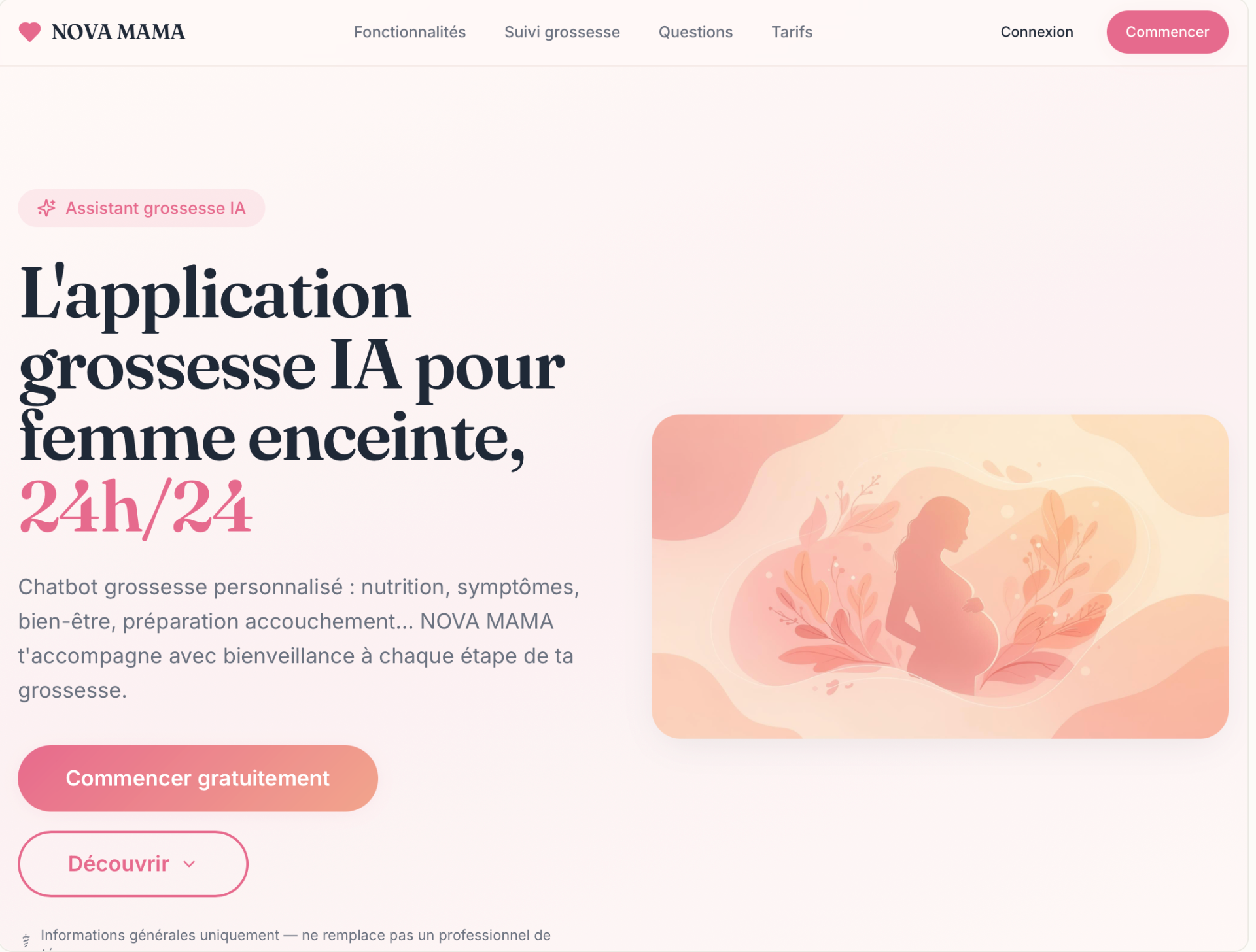 Aperçu du site Nova Mama